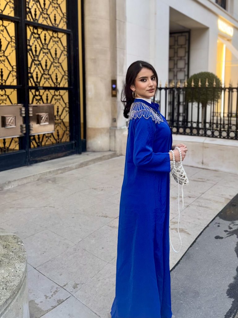 kimono à détails bleu