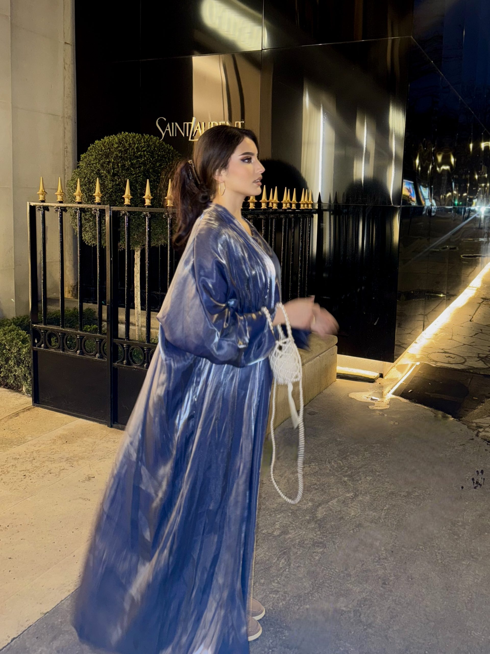 abaya naila bleu marine