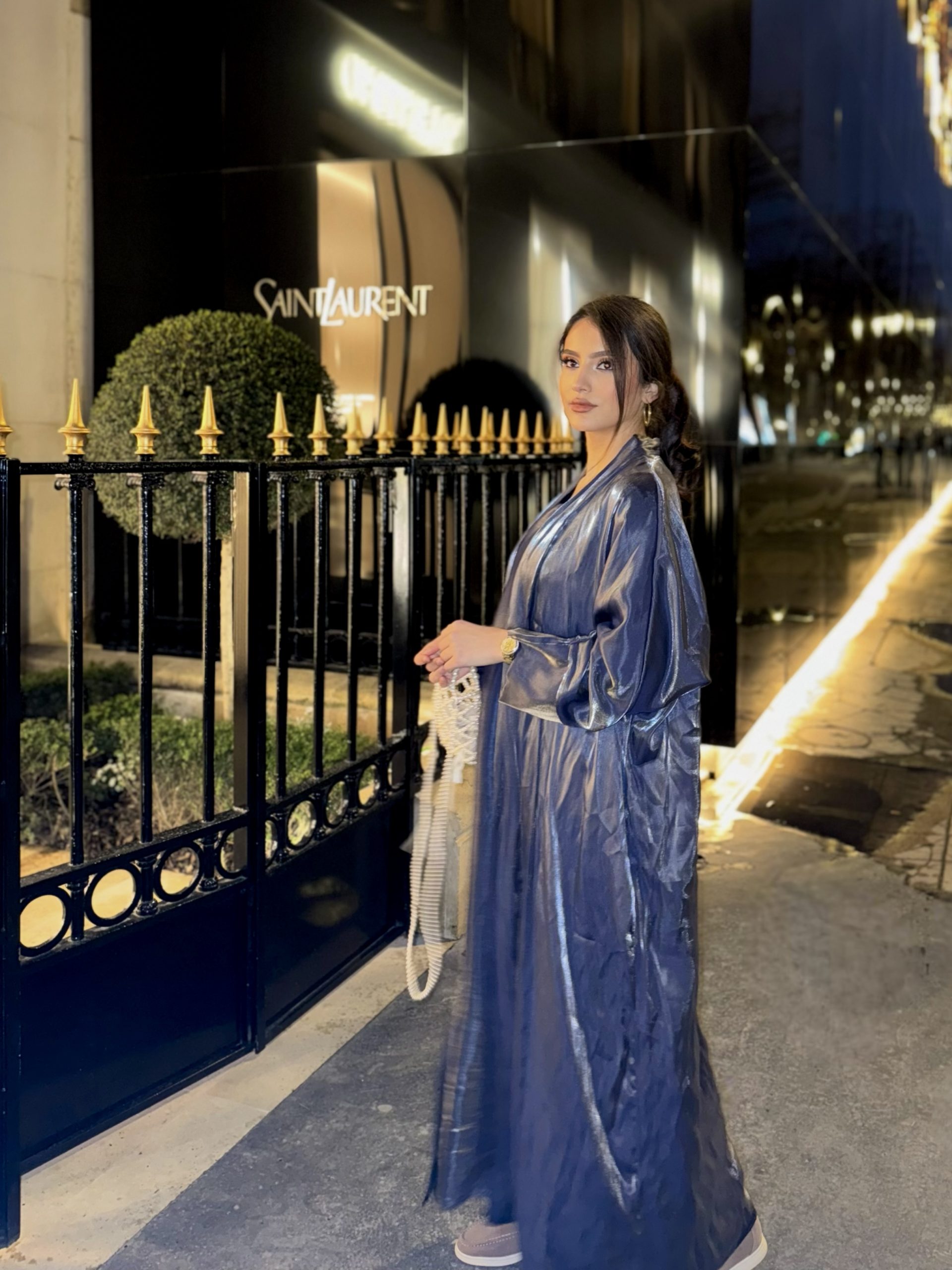 abaya naila bleu marine